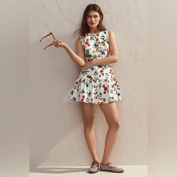 NWT! By Anthropologie Sleeveless Drop-Waist Mini Dress 🎡 - Picture 2 of 9